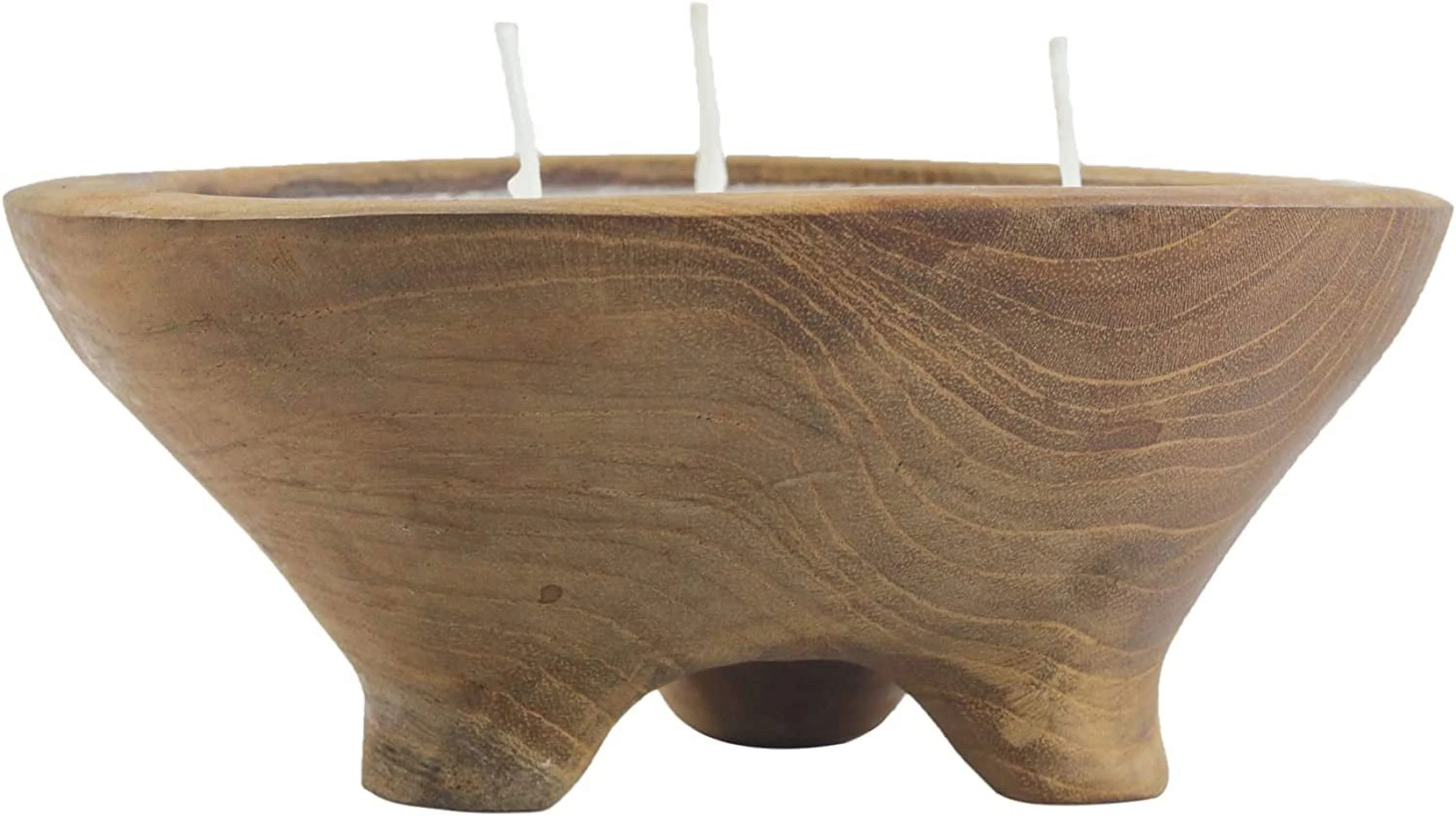 A&B Home Wooden Dough Bowl Soy Candle - Hand Craved Wood Bowl Candle for Table Centerpiece Décor... | Walmart (US)