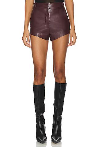 Amanda Uprichard x REVOLVE Kelso Faux Leather Shorts in Russet from Revolve.com | Revolve Clothing (Global)