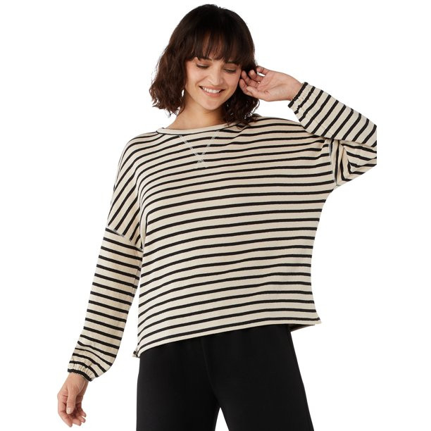 Free Assembly Women’s Drop Shoulder Blouson Sweatshirt | Walmart (US)