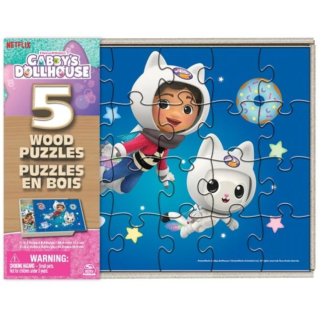 Gabby’s Dollhouse, 5 Jigsaw Puzzle Bundle in Storage Box - Walmart.com | Walmart (US)