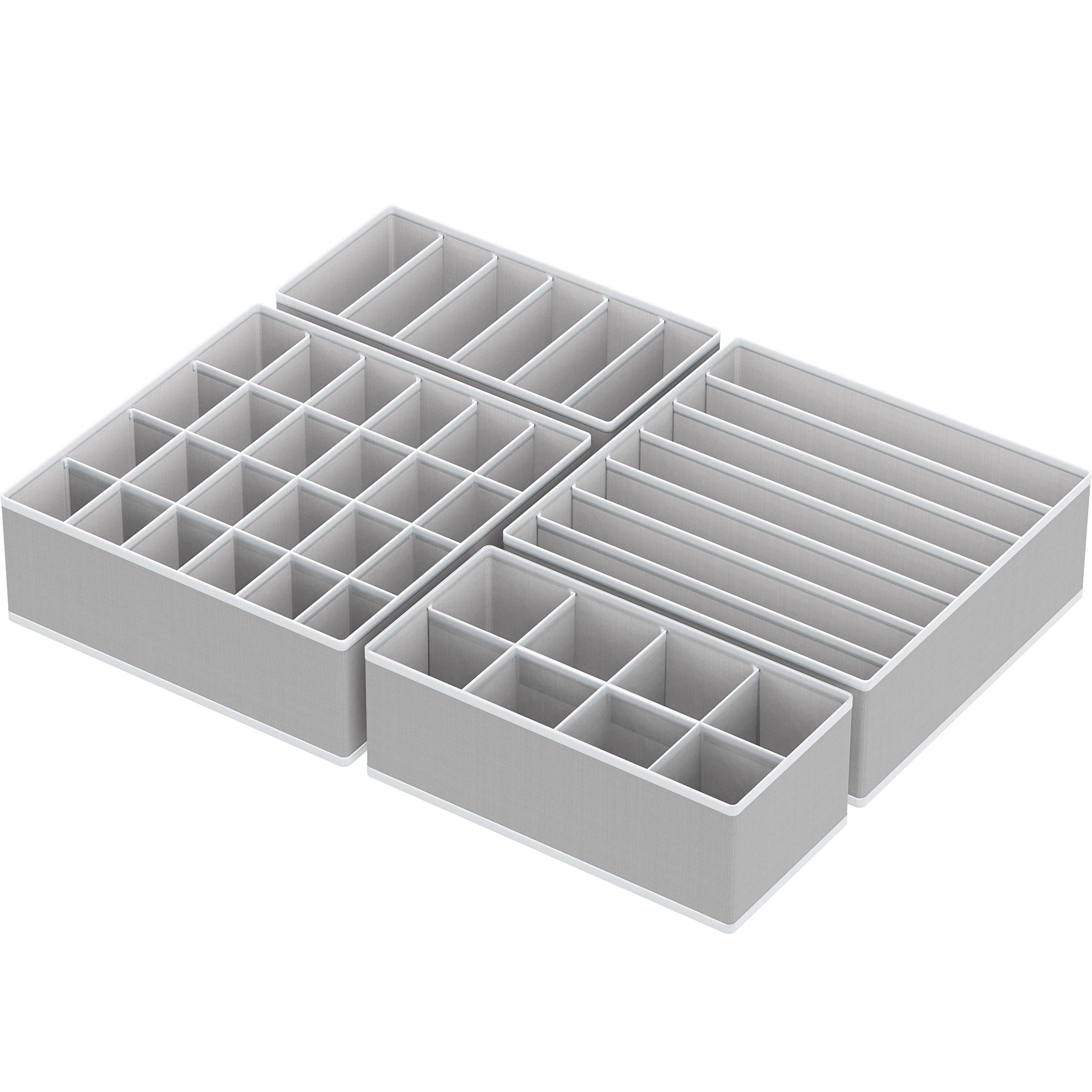 SimpleHouseware Closet Underwear Organizer Drawer Divider 4 Set, Gray - Walmart.com | Walmart (US)