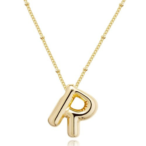 SELFROSE Gold Letter Necklace for Women,Dainty Initial Necklace Chunky Gold Letter Necklaces for Women Jewelry Gifts | Amazon (US)
