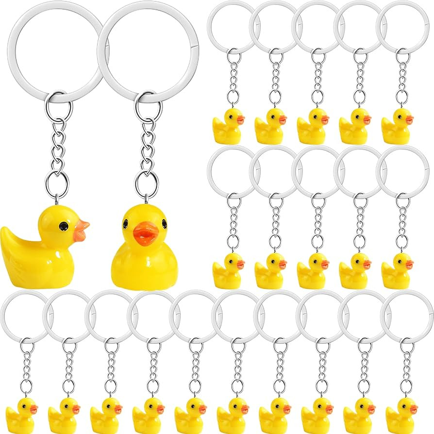 HKACSTHI 30 Pieces Duck Keychain Rubber Duck Resin Duck Keychain Mini Duck Keychains for Cruising... | Amazon (US)