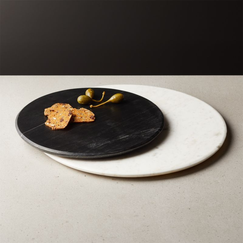 Lilypad Marble Round Servers | CB2 | CB2