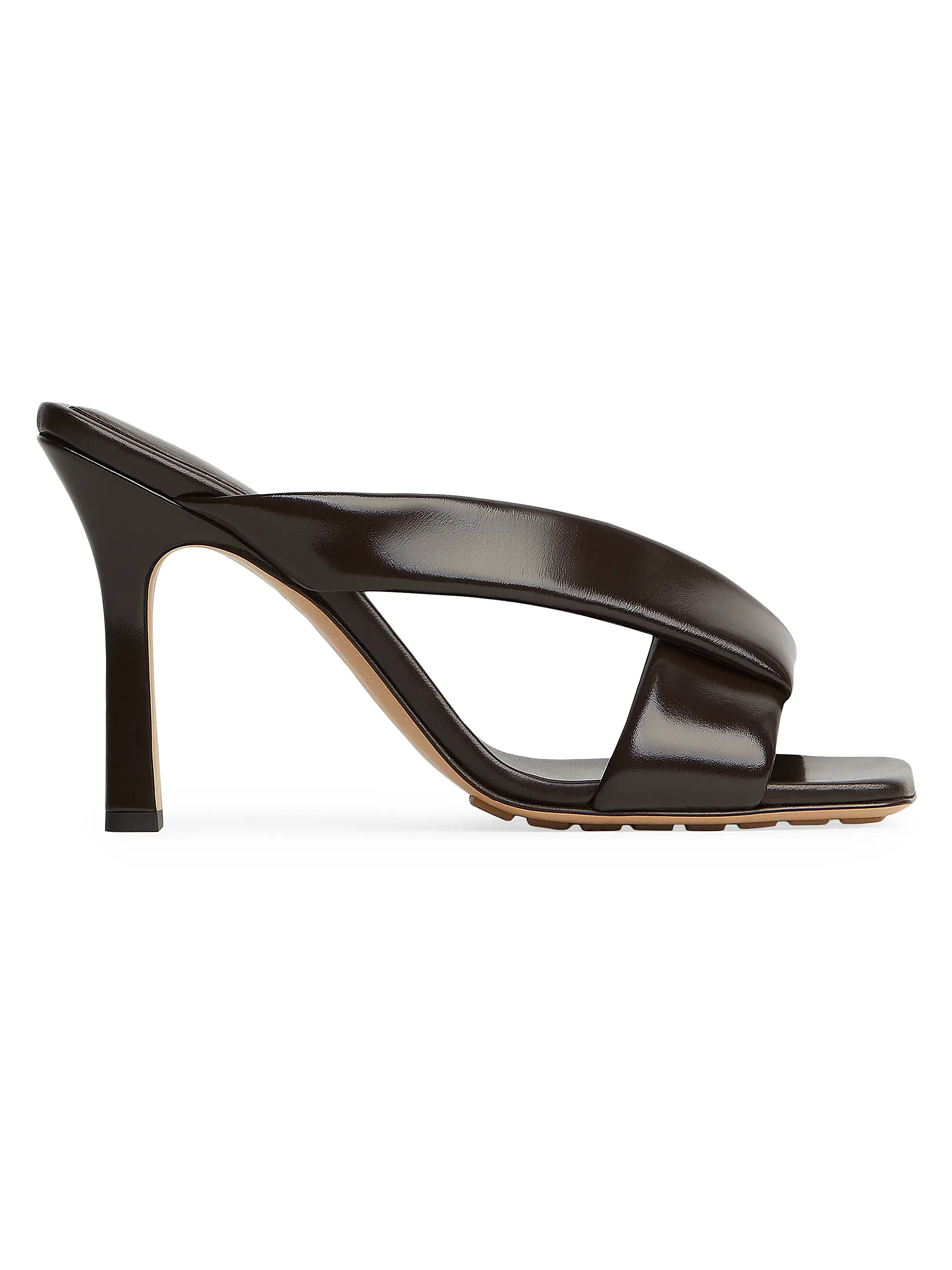 Bottega Veneta 90MM Interwoven Leather Mules | Saks Fifth Avenue | Saks Fifth Avenue