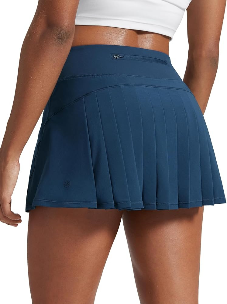 CRZ YOGA Women's Quick Dry Pleated Tennis Skirts Mid Waisted Cute Athletic Workout Running Sports... | Amazon (US)