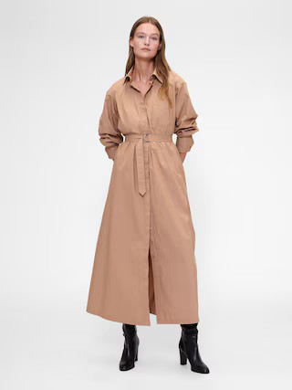 GapStudio Poplin Belted Maxi Shirtdress | Gap (US)