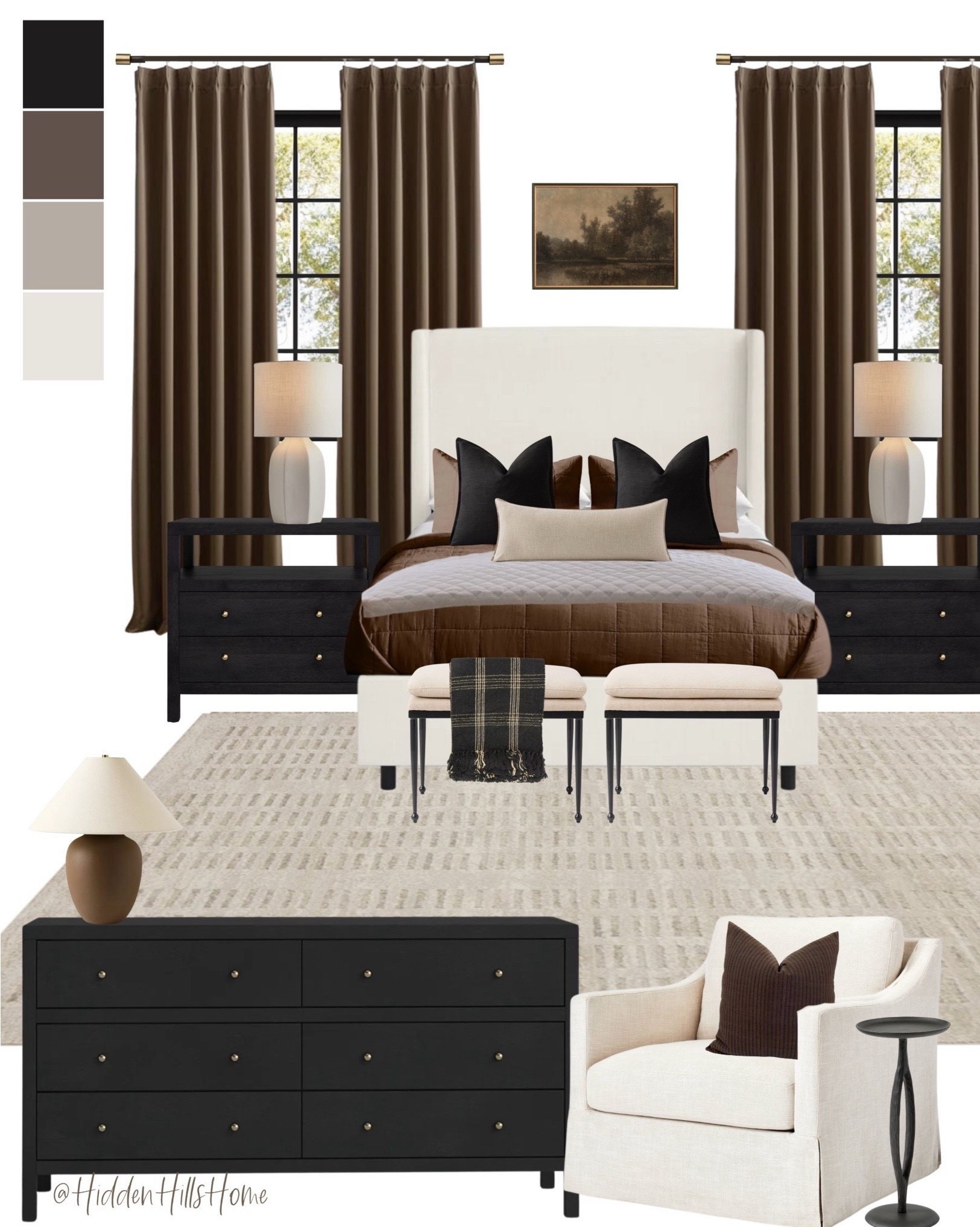 Moody bedroom decor mood board, master bedroom design, home decor ideas, bedroom inspiration with dark and moody tones, bedding, nightstands #bedroom

#LTKHome #LTKSaleAlert #LTKSeasonal