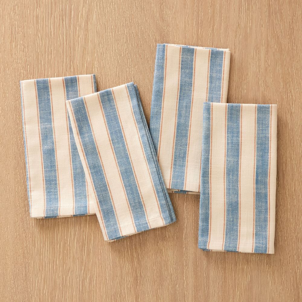 Cabana Stripe Table Linens, Napkin, Set of 4, Cotton, 20x20 in | West Elm (US)