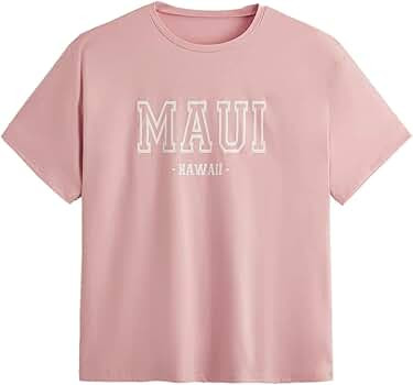 SOLY HUX Women's Graphic Oversized Tees Letter Print Summer Tops Vintage Half Sleeve Loose Casual... | Amazon (US)