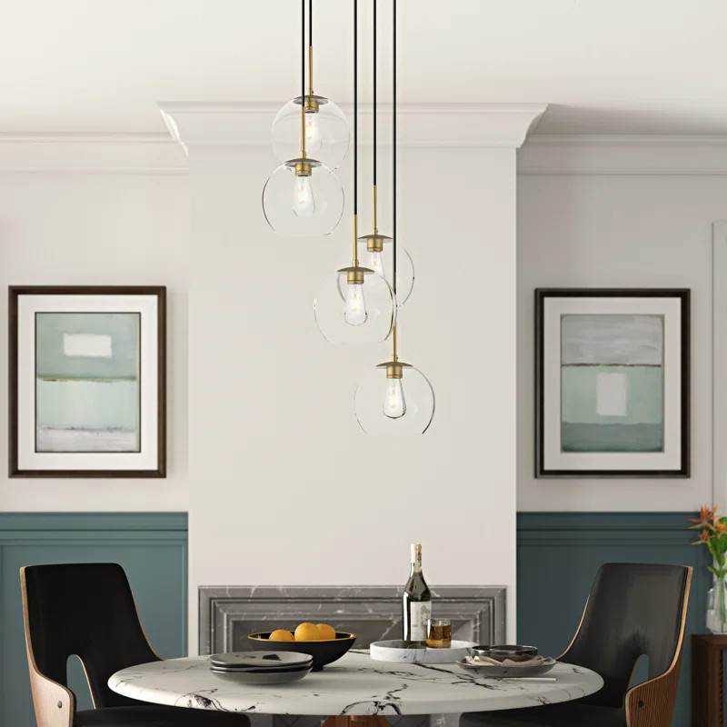 Snead 5 - Light Cluster Globe Pendant with Glass Accents | Wayfair North America