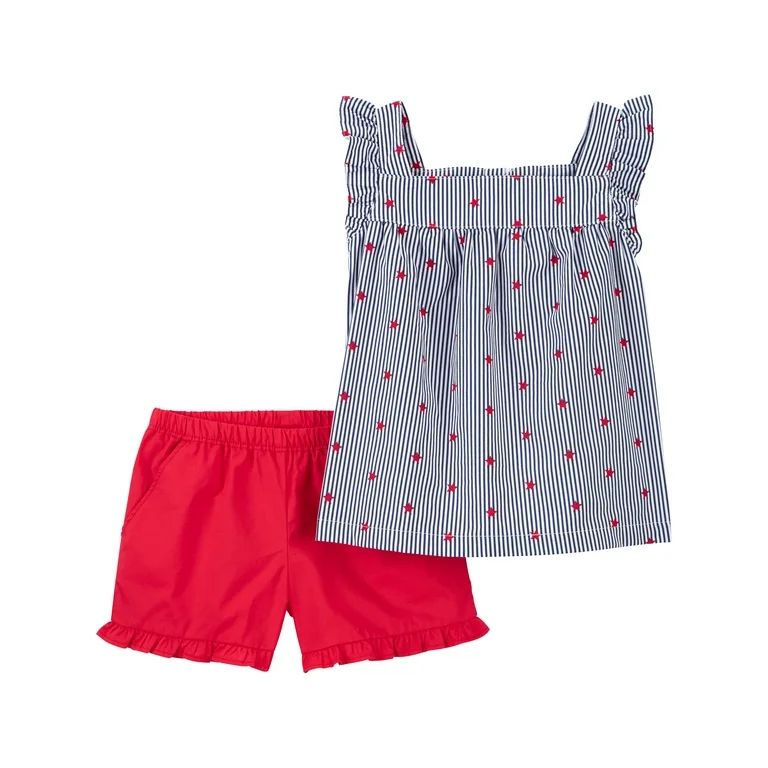 Carter's Child of Mine Toddler Girl, Patriotic Outfit Short Set, Sizes 12M- 5T - Walmart.com | Walmart (US)