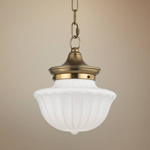 Hudson Valley Dutchess 9" Wide Aged Brass Mini Pendant - #1F625 | Lamps Plus | Lamps Plus