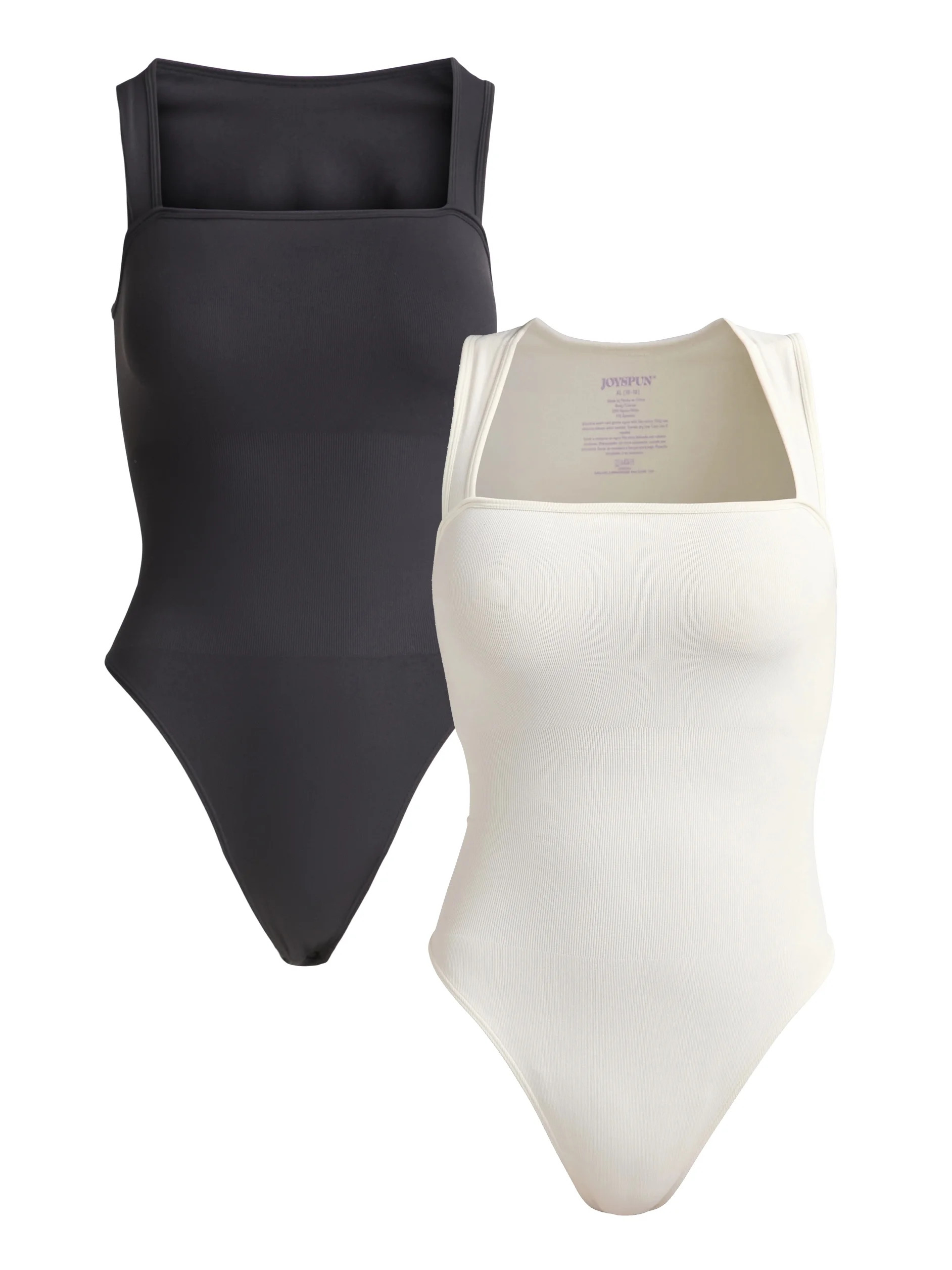 Joyspun Women's Slimming Seamless Sleeveless Bodysuit, 2-Pack, Sizes S-3X | Walmart (US)