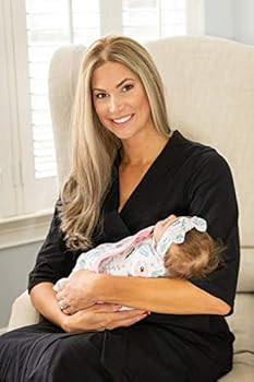 Baby Be Mine Maternity Mommy & Me Delivery Robe with Matching Baby Swaddle Blanket & Hat Set (BlackR | Amazon (US)