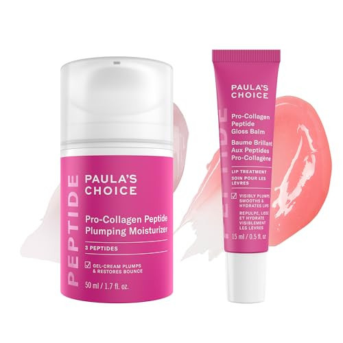 Paula's Choice Pro-Collagen Peptide Plumping Moisturizer, Daily Gel-Cream for Deep Lightweight Hydration & Pro-Collagen Peptide Gloss Lip Balm, Hydrates & Smooths Lips, Sheer Tint, Non-Sticky | Amazon (US)