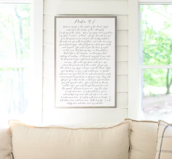 Psalm 91 Sign | Scripture Art Sign | Bible Verse Sign | Framed Wood Signs | Etsy (US)