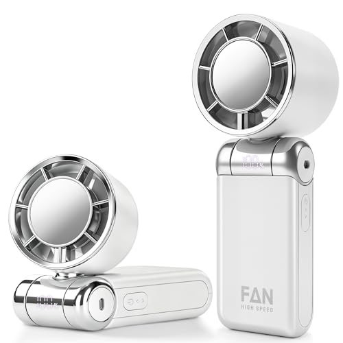 JFAIKUQF Handheld Fan, Portable Fan, Powerful Hand Fan Rechargeable, White | Amazon (US)