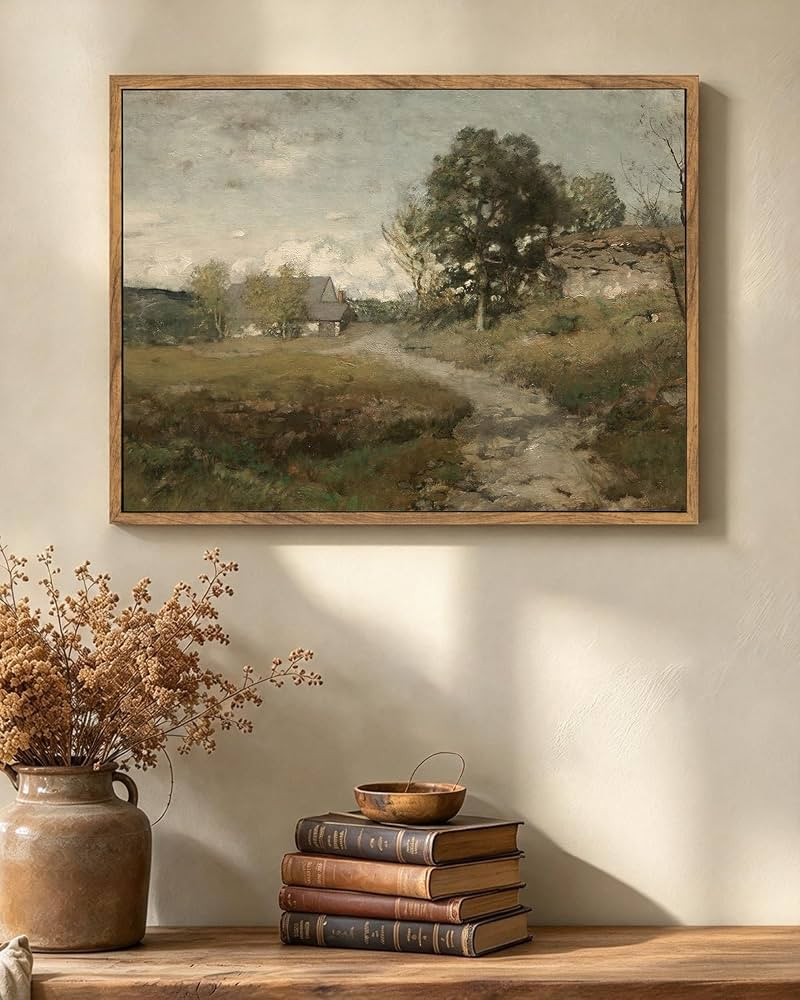 ElfLuna Framed Canvas, Vintage Rural Path Farmhouse Landscape Print | Amazon (US)
