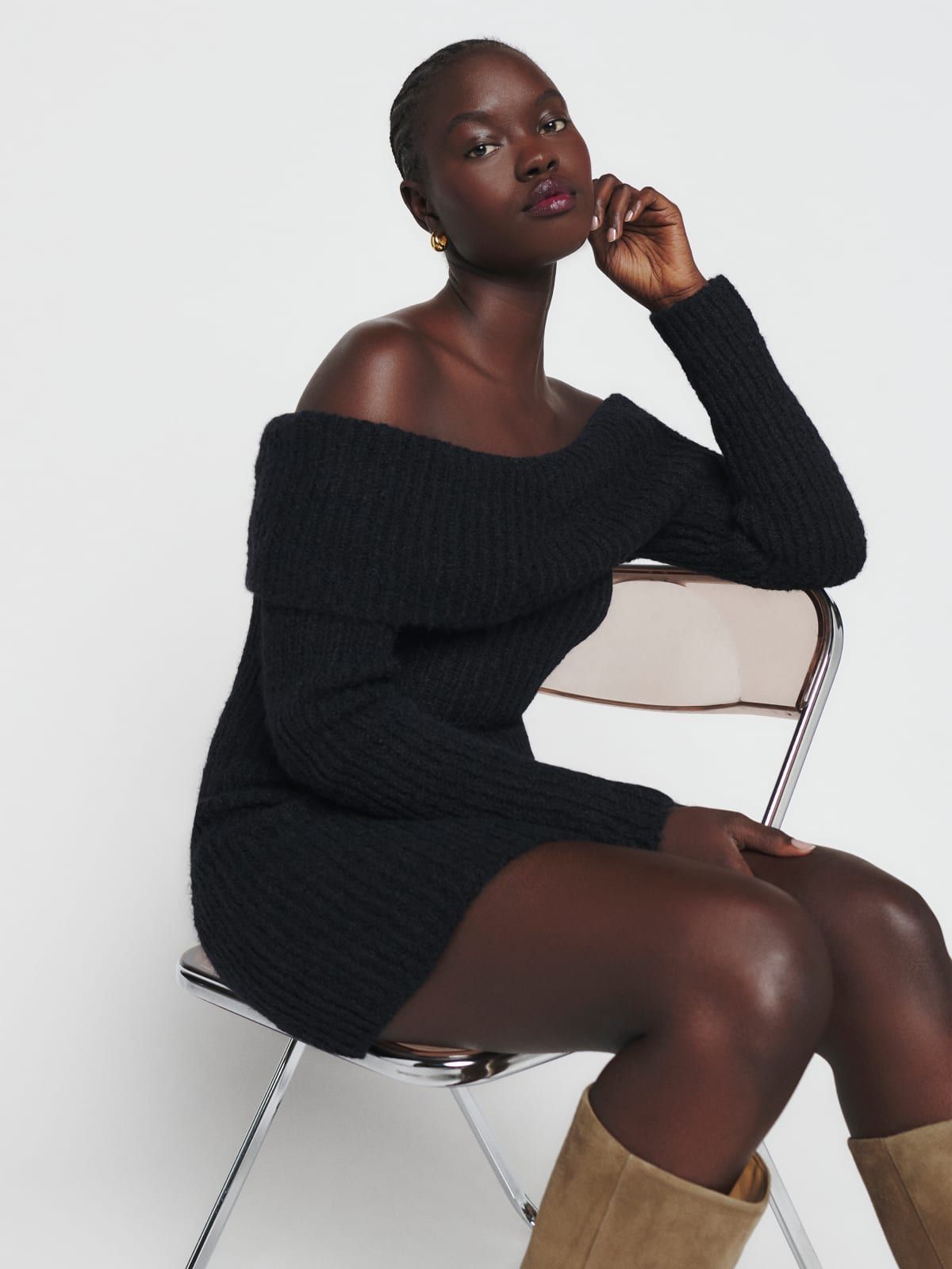 Jayne Foldover Sweater Mini Dress | Reformation (US & AU)