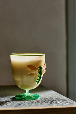 Pauline Floral Fresh Grass & Hyacinth Glass Dragonfly Candle | Anthropologie (US)