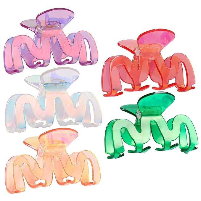 5Pcs Hair Claw Clips for Women Thick Hair, Large Claw Clip for Women Thin Hair | Amazon (US)