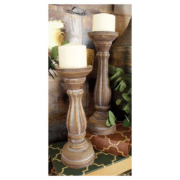 Rustic Candle Holder Set 3ct - Olivia & May | Target