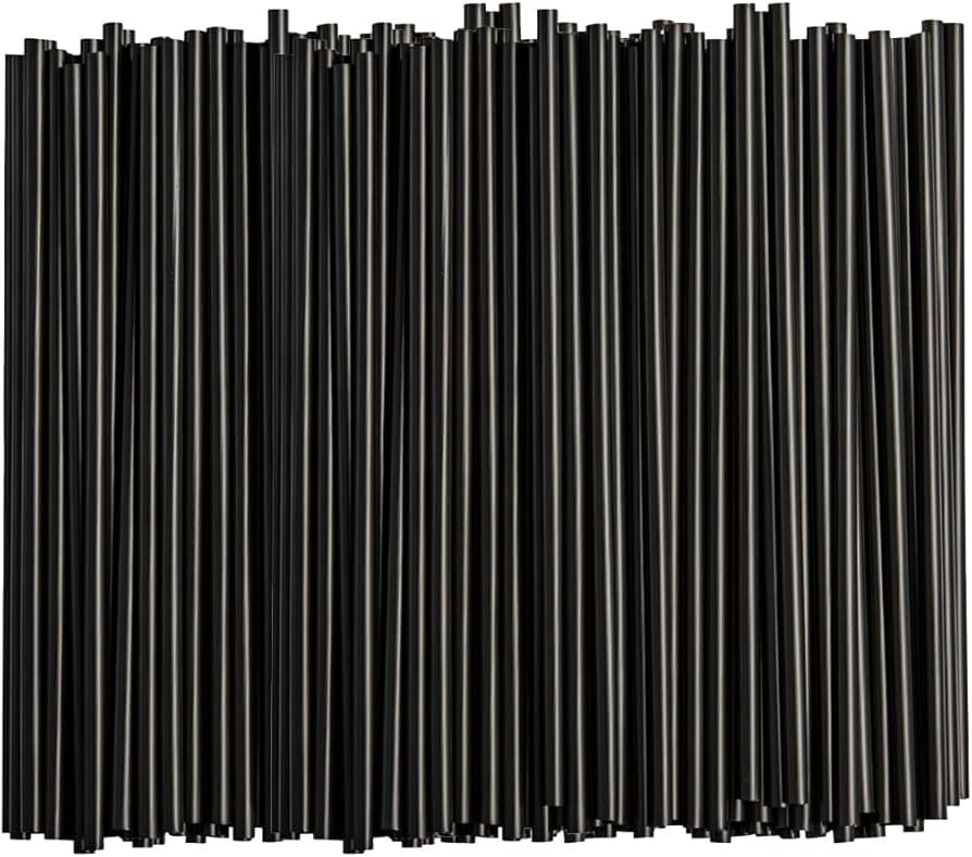 Comfy Package [250 Count] 7.75"High Black Straws, Disposable Plastic Drinking Straws - Black | Amazon (US)
