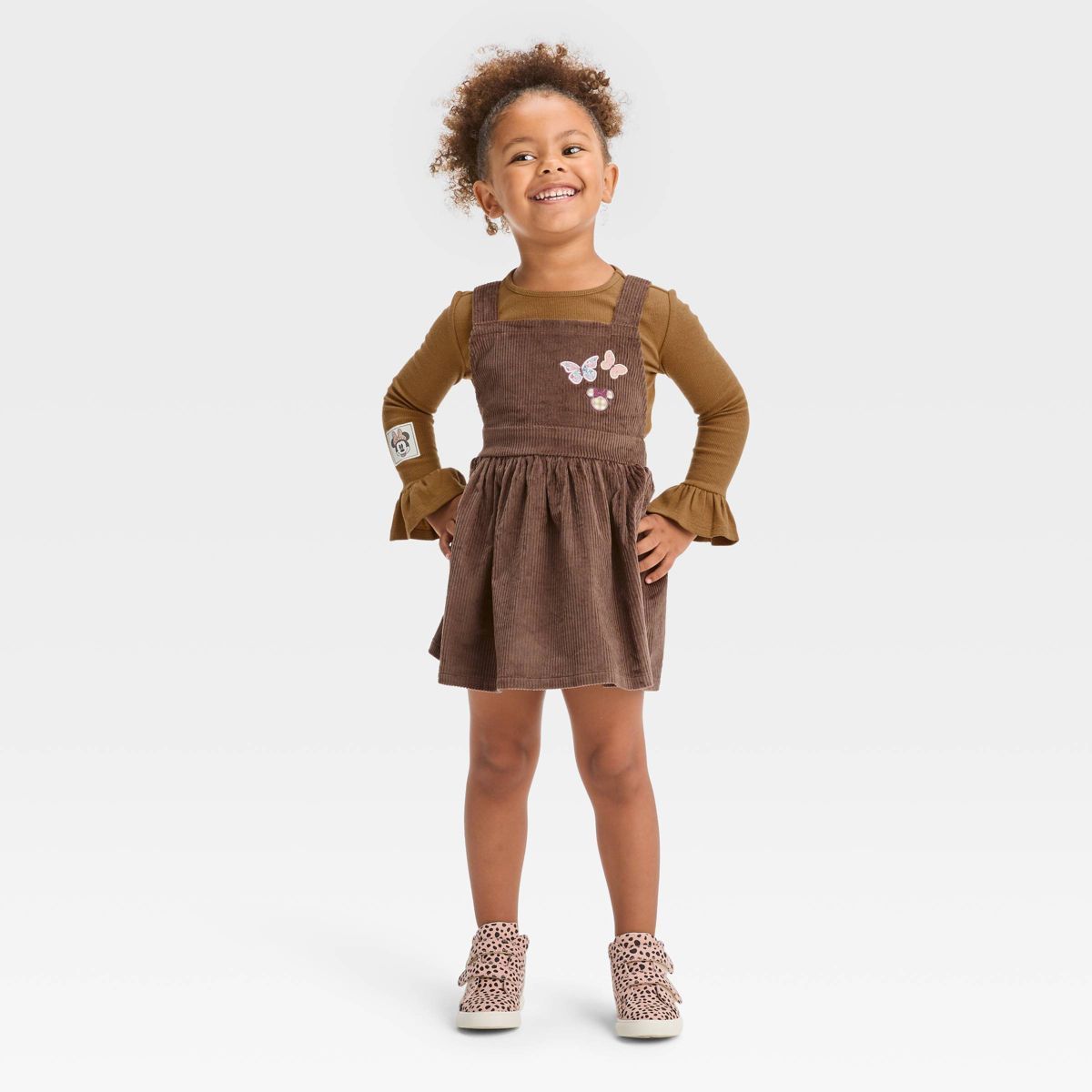 Toddler Girls' Mickey Mouse & Friends Corduroy Top and Bottom Set - Brown | Target