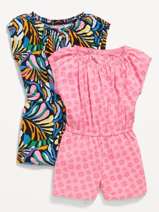 Printed Jersey-Knit Romper 2-Pack for Girls | Old Navy (US)