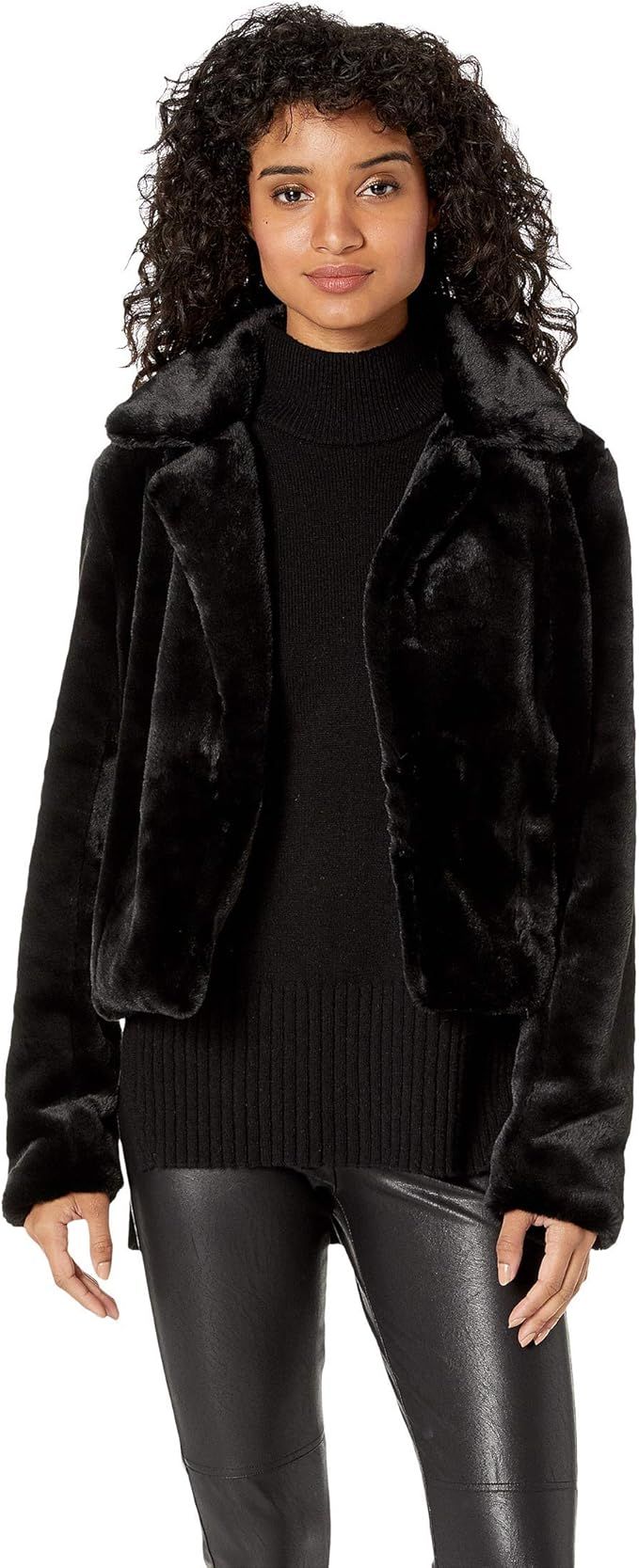 Blank NYC Women's Faux Fur Crop Jacket in Uptown Girl Uptown Girl Large | Amazon (US)