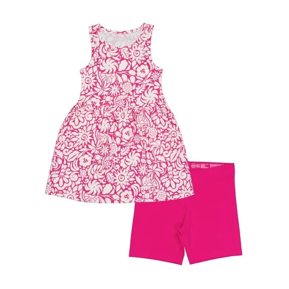 Wonder Nation Girls Play Dress and Short 2 Piece Set, Sizes XS-XLP | Walmart (US)