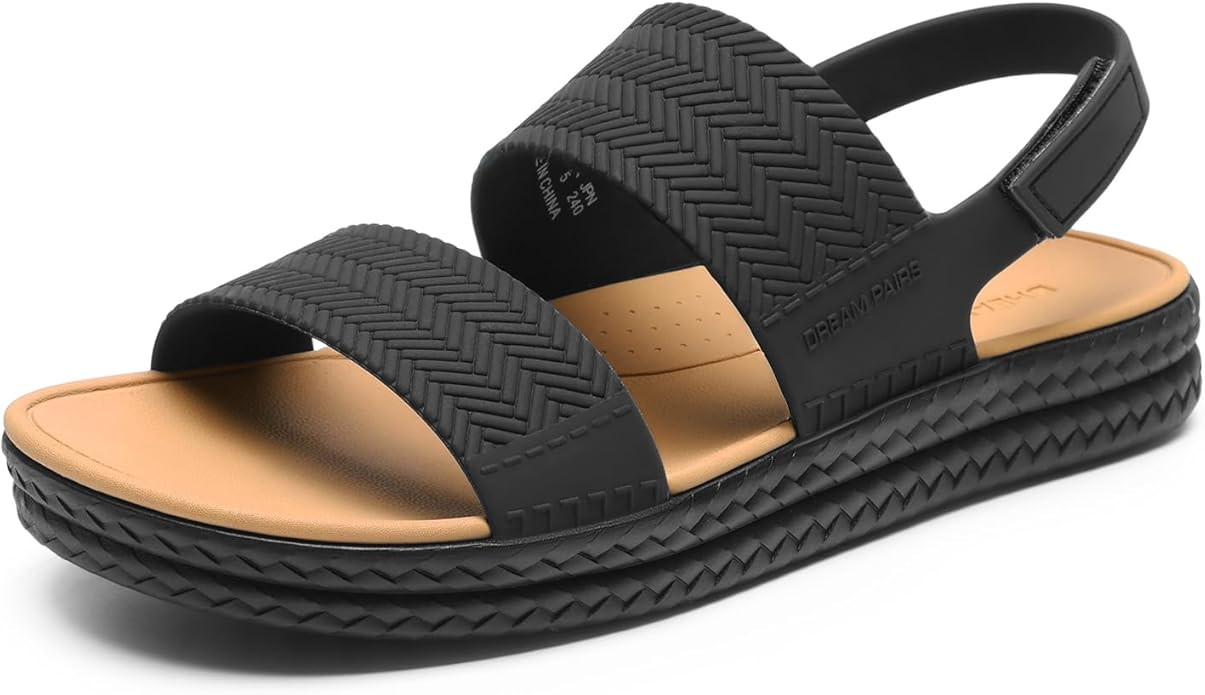 DREAM PAIRS Women Water Sandals Comfortable Flat Beach Platform Dressy Summer Walking Shoes | Amazon (US)
