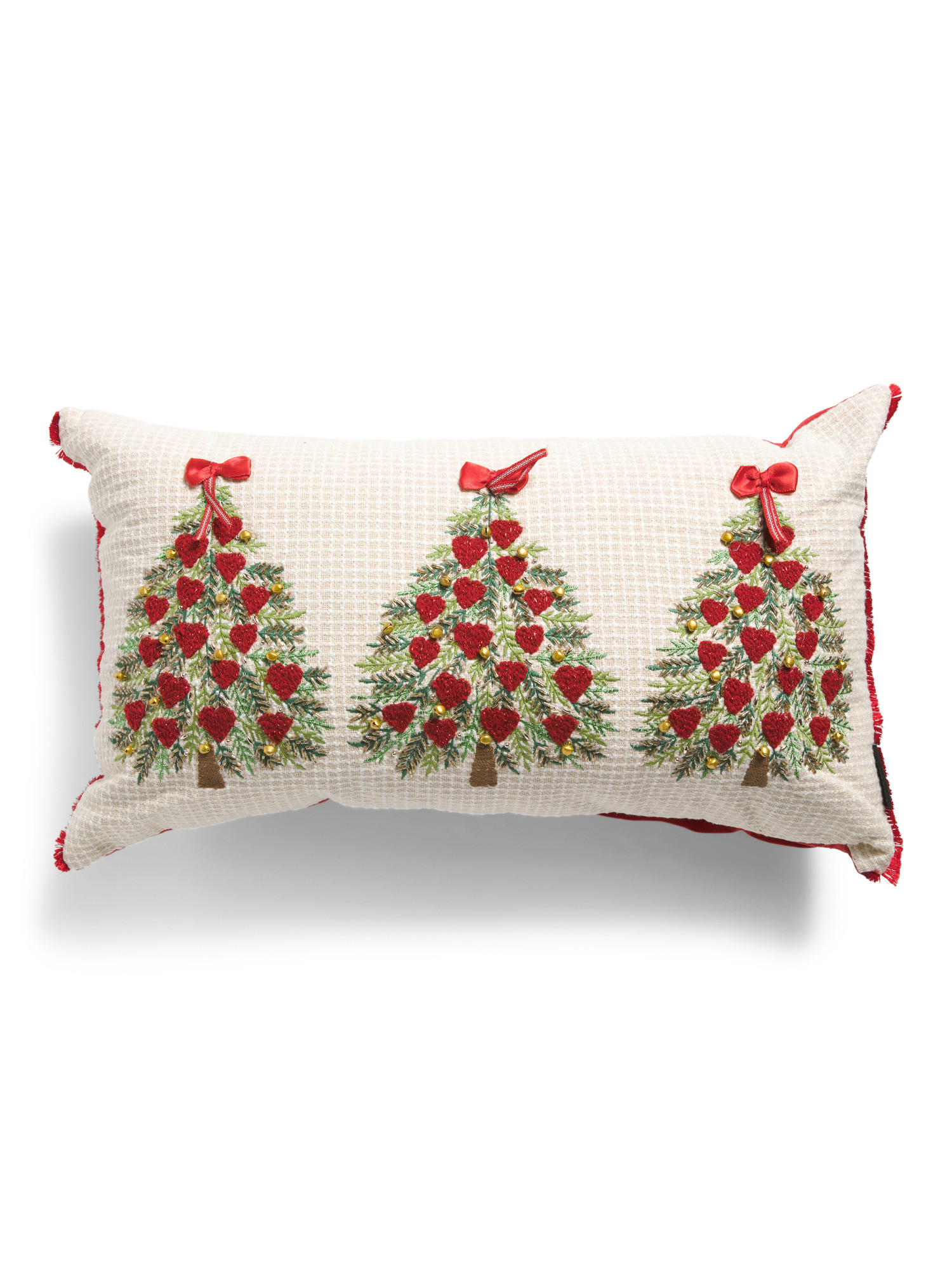 14x24 Embroidered Christmas Trees With Hearts Pillow | Throw Pillows | Marshalls | Marshalls