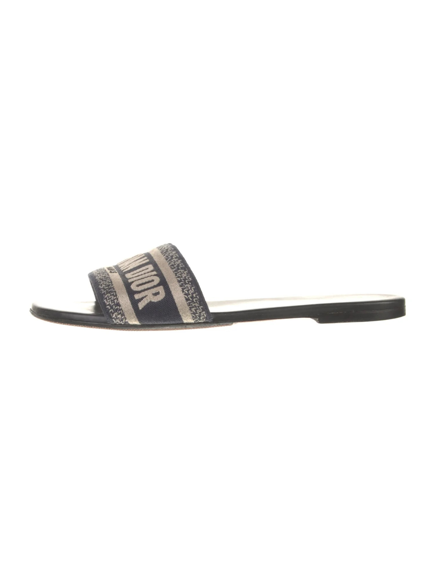 Printed Embroidered Accent Slides | The RealReal