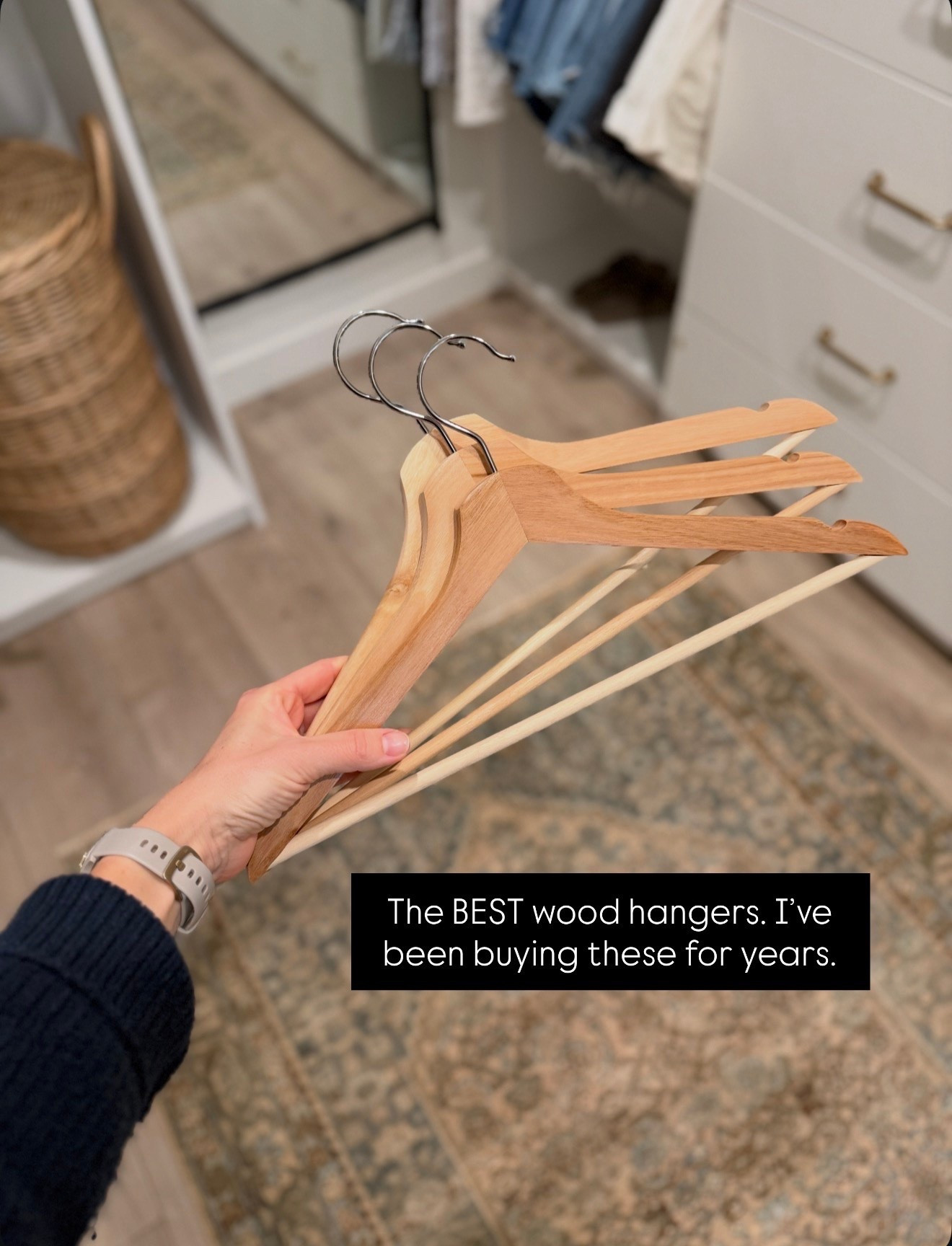 Hands-down, my favorite wood hangers. These are such a great price. I have been buying these for years and we now have them in all our closets. ￼

#LTKHome