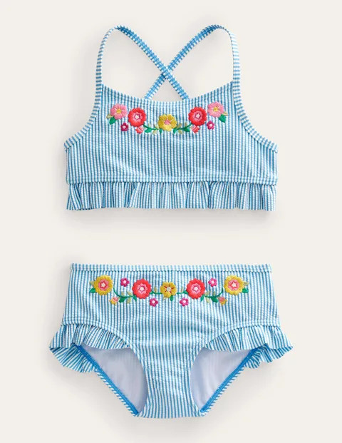 Embroidered Frilly Bikini | Boden (US)