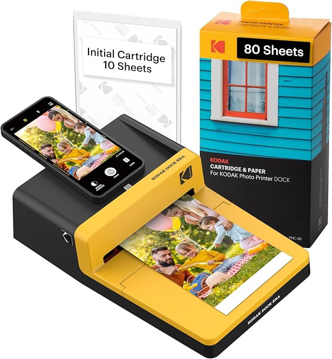 KODAK Dock ERA Plus 4PASS Instant Photo Printer, 4x6 inches, 90 Sheets Bundle | Amazon (US)