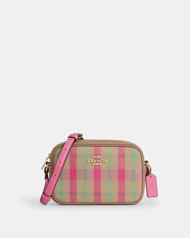 Mini Jamie Camera Bag With Plaid Print | Coach Outlet US