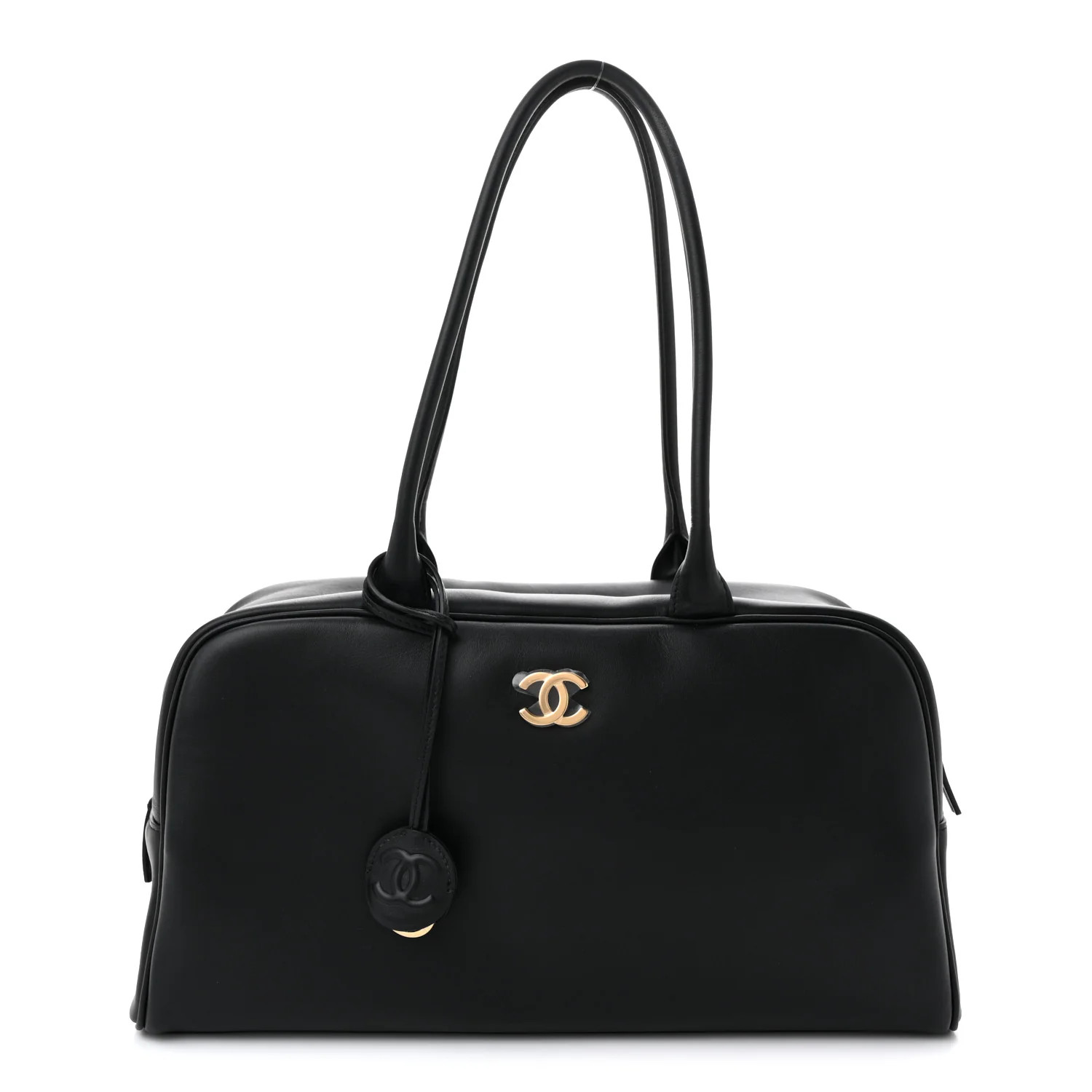 Chanel Calfskin Large Perfect Bowling Bag Black 1883529 | FASHIONPHILE (US)