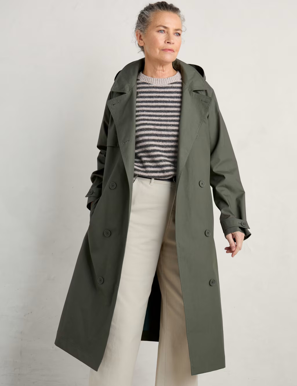 Pure Cotton Belted Double Breasted Trench Coat | Marks & Spencer (UK)