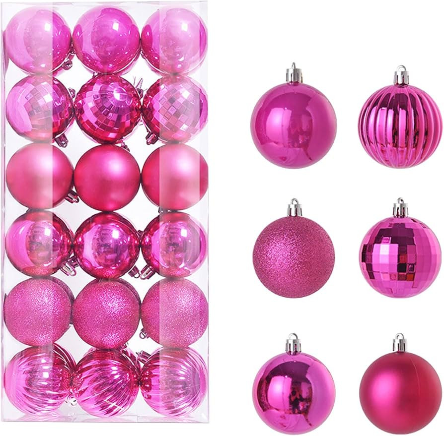 36Pcs 1.18" Christmas Balls Ornaments for Xmas Christmas Tree, Plastic Christmas Balls Ornaments,... | Amazon (US)