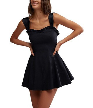 Free People Midnight Magic Sweetheart Neck Sleeveless Ruffle Trim A-Line Mini Dress | Dillard's | Dillard's