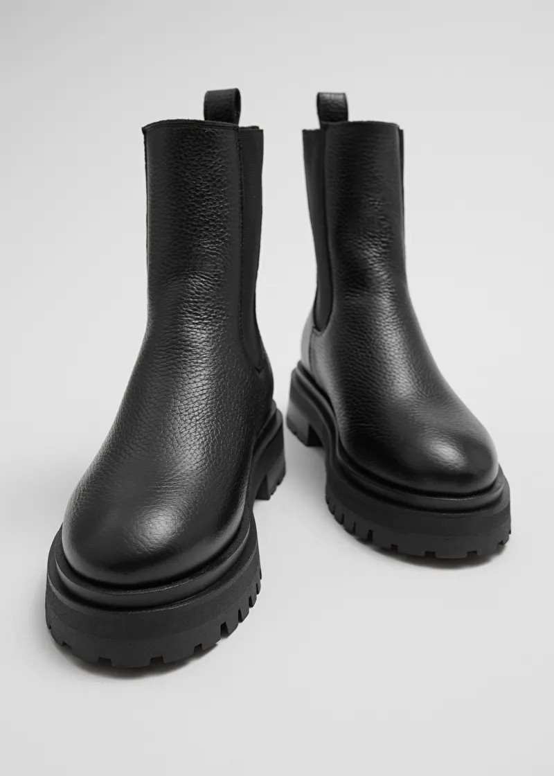 Lined Chunky Chelsea Leather Boots | & Other Stories (EU + UK)
