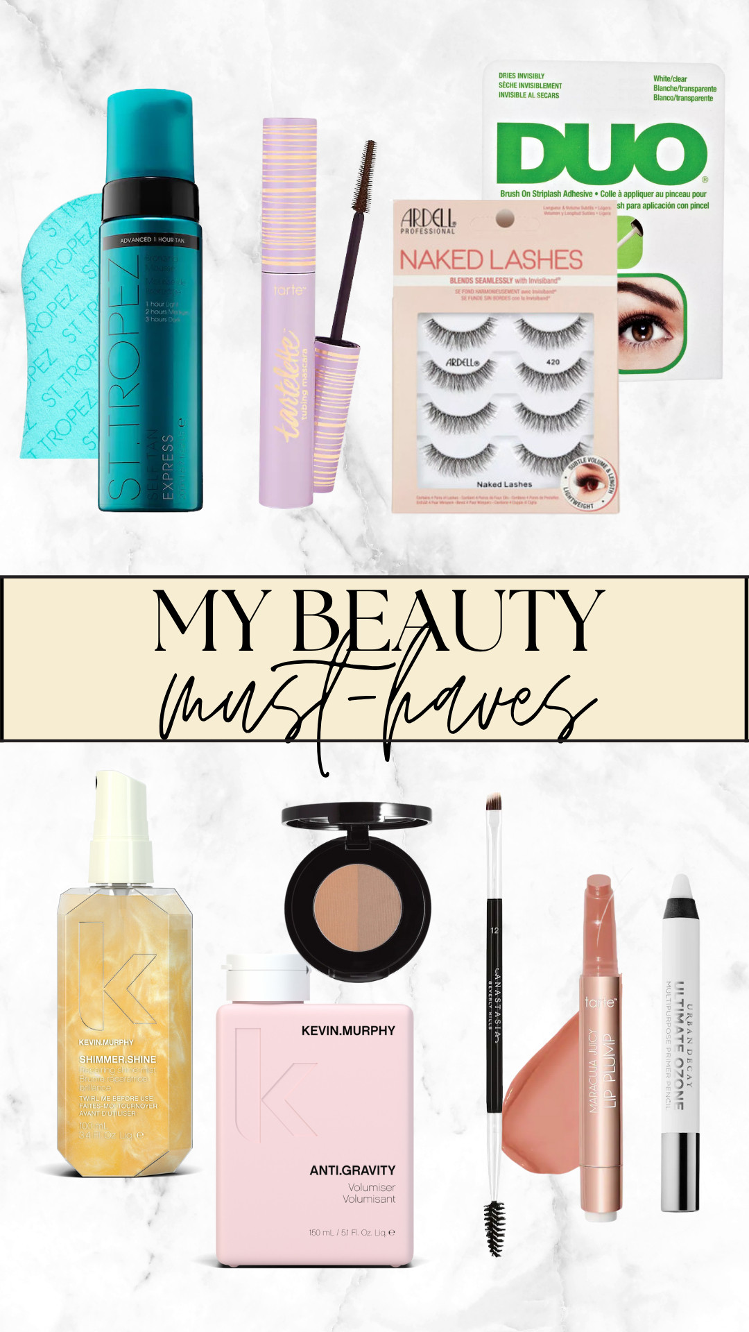Beauty Staples that make me feel like *me* and not a boy mom. IYKYK.

-St. Tropez Self Tanner w/Mitt
-Tarte Tubing Mascara
-Faux Lashes that fit/feel amazing
-Duo Hypoallergenic Lash Glue
-Anastasia Brow Duo w/Brush
-Tarte Juicy Lip Plumper
-Urban Decay Clear Lip Liner
-KM Anti Gravity (root lifter)
-KM Shimmer Shine (style finisher) 

 

#LTKSaleAlert #LTKFindsUnder50 #LTKBeauty