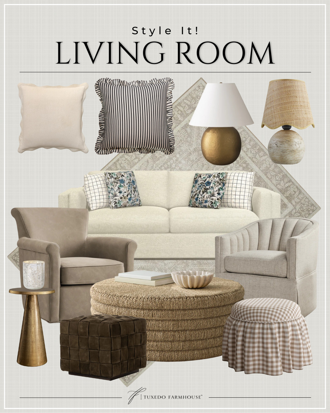 Style It - Living Room

Gorgeous home neutrals from Birch Lane

Seasonal, home decor,winter, accent chairs, rugs, wall art, frames, pillows, lamps, baskets, candles, books, coffee tables, ottomans, trays, bowls, consoles, accent tables. 

 #LTKSeasonal #LTKHome #LTKFindsUnder100