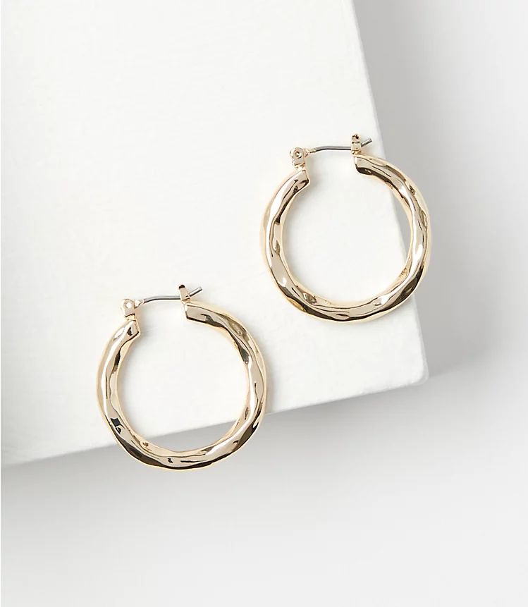 Textured Hoop Earrings | LOFT | LOFT