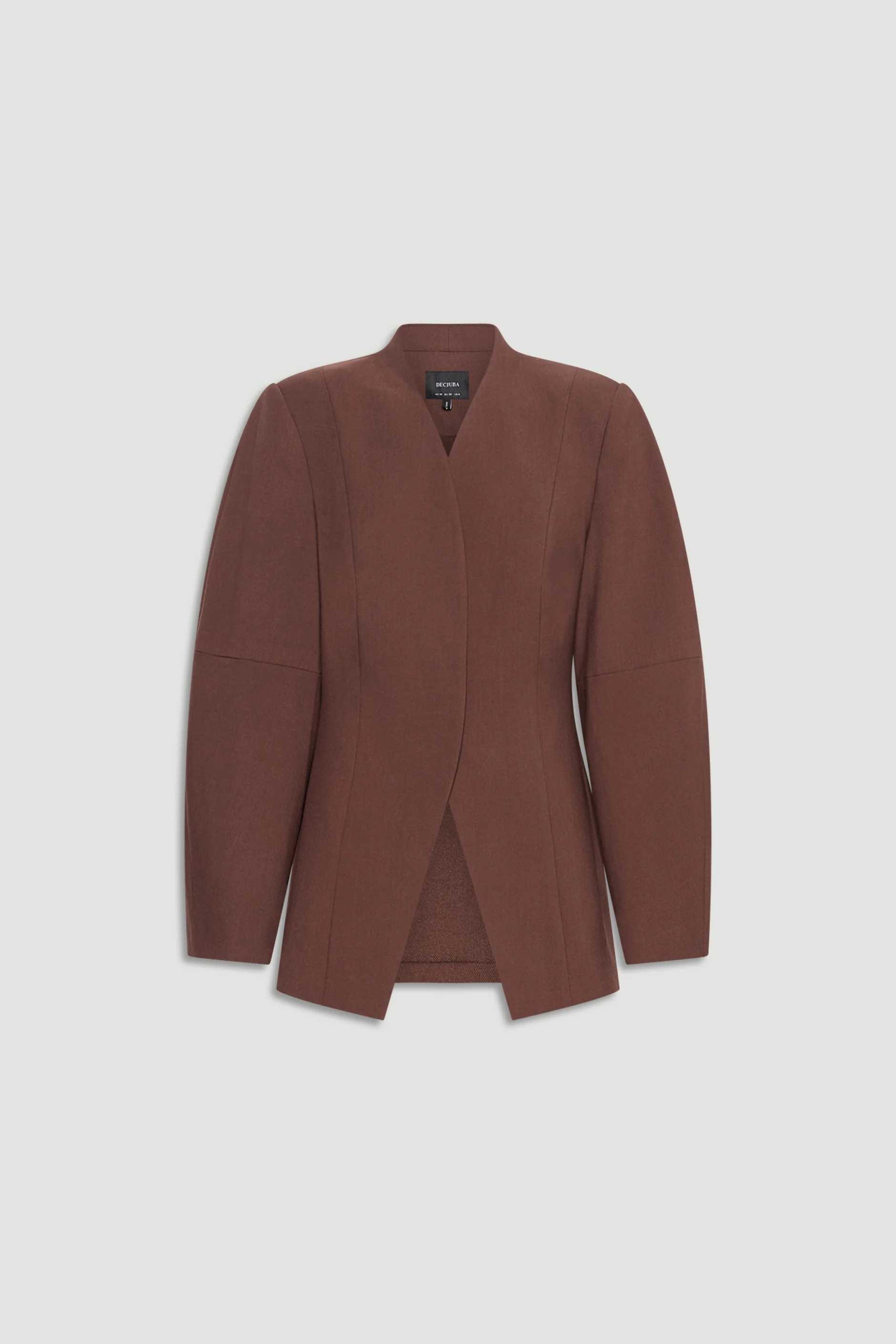 Ruby Barrel Sleeve Blazer - Coffee Brown | DECJUBA