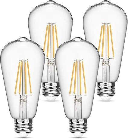 Vintage LED Edison Bulb, Boncoo Dimmable LED Filament Bulb 6W 3000K Soft White ST64 Antique LED B... | Amazon (US)