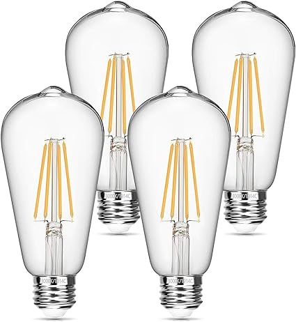 Vintage LED Edison Bulb, Boncoo Dimmable LED Filament Bulb 6W 3000K Soft White ST64 Antique LED B... | Amazon (US)